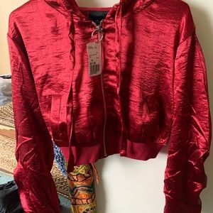 Shiny red hoodie